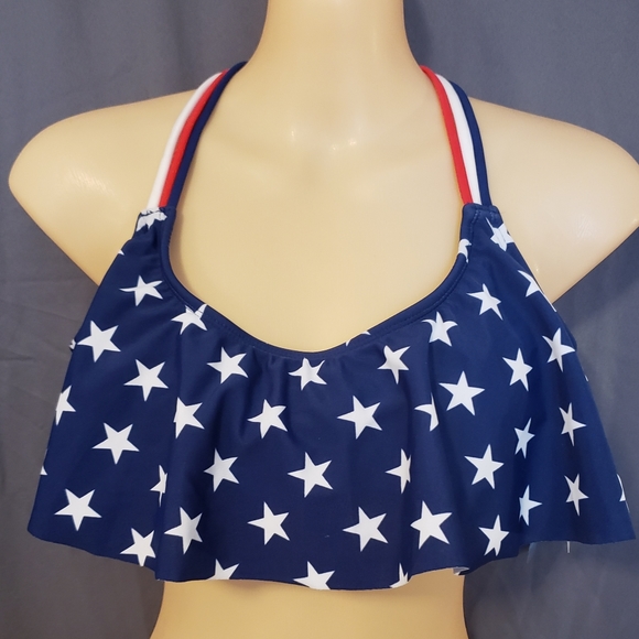 inmocean Other - SOLD Girls Lg Bikini Top Red white Blue Stars USA